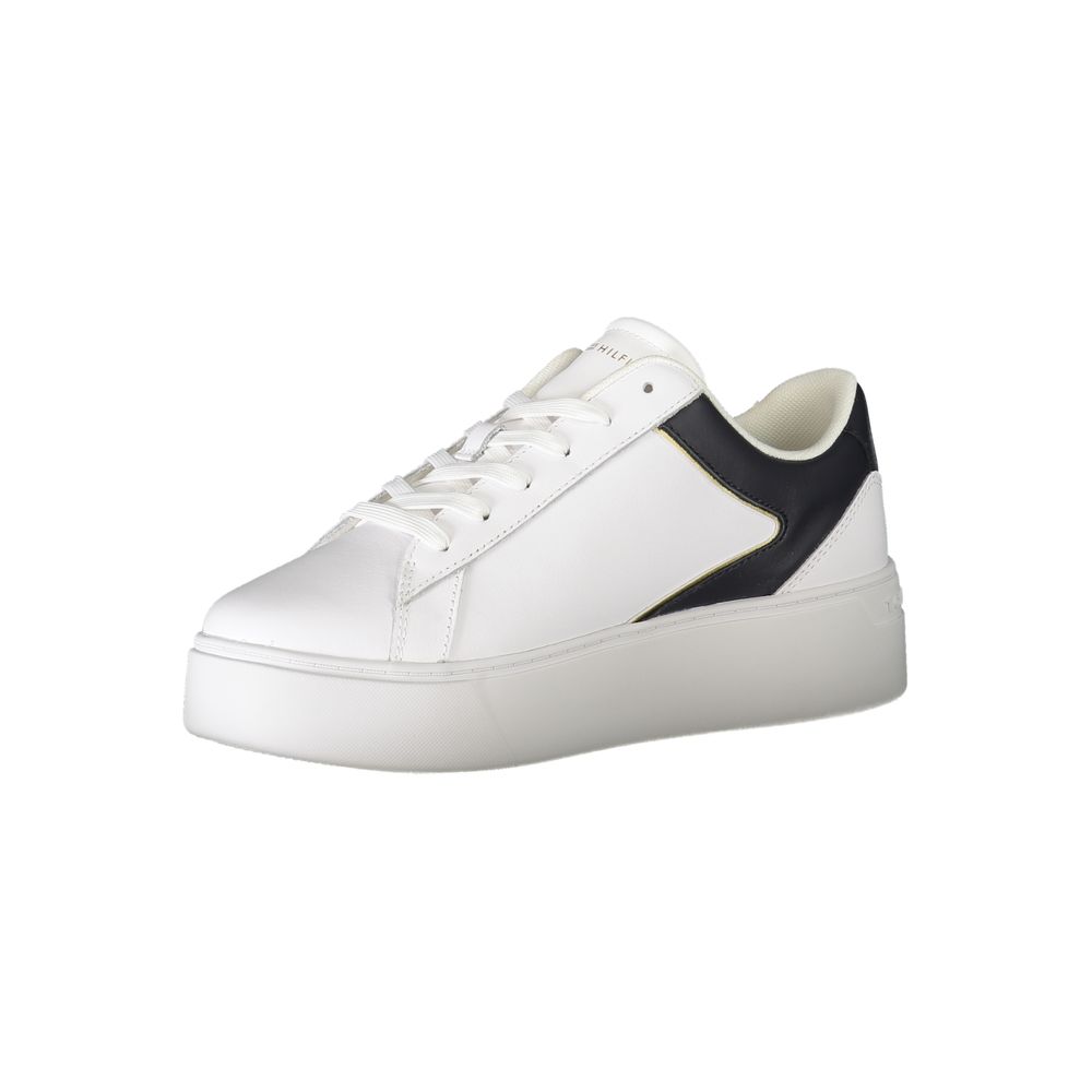 Tommy Hilfiger Bianco Polyurethane Women Sneaker - ClickThatClicks 