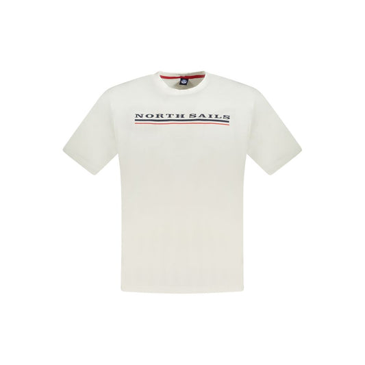 North Sails White Cotton Mens T-Shirt - ClickThatClicks 
