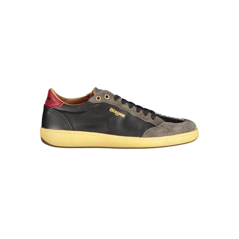 Blauer Black Leather Men Sneaker - ClickThatClicks 