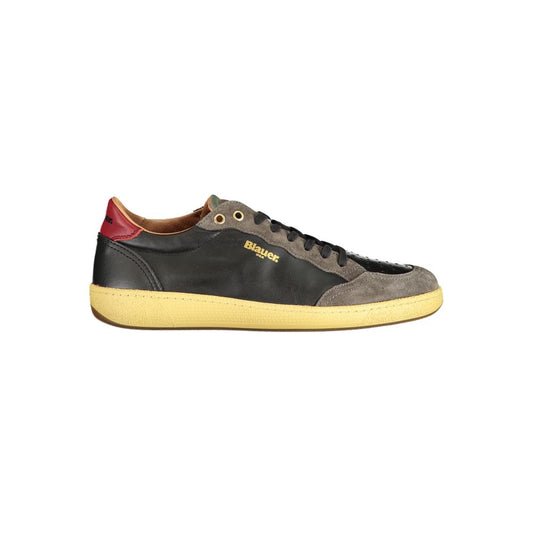 Blauer Black Leather Men Sneaker - ClickThatClicks 