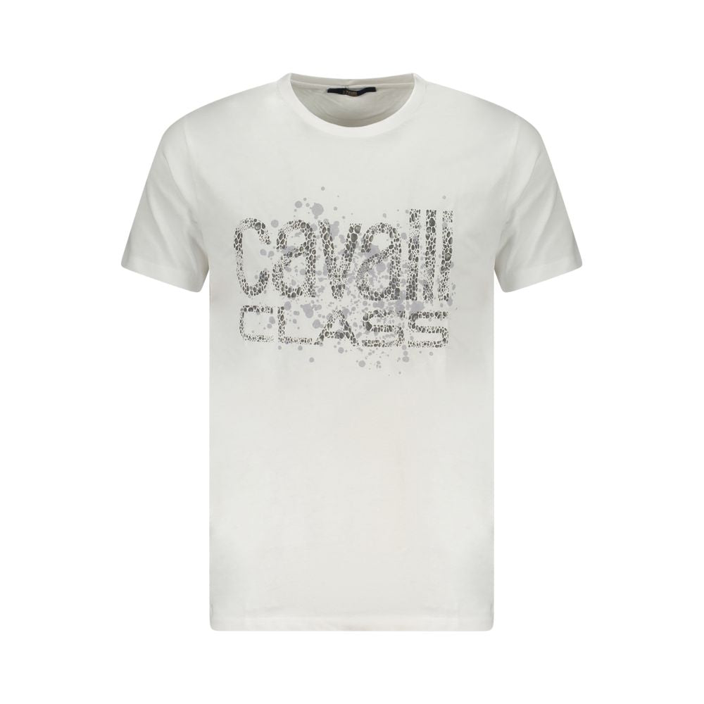 Cavalli Class Bianco Cotton Men T-Shirt - ClickThatClicks 