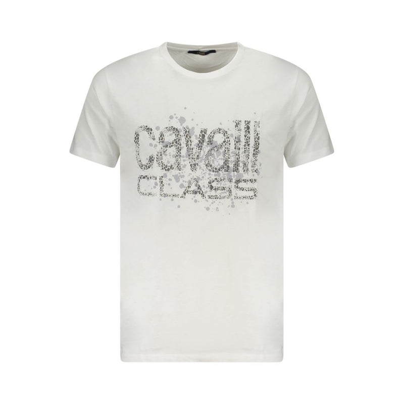 Cavalli Class White Cotton Men T-Shirt
