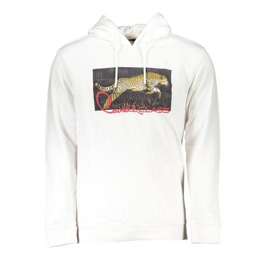 Cavalli Class Bianco Cotton Men Sweatshirt - ClickThatClicks 