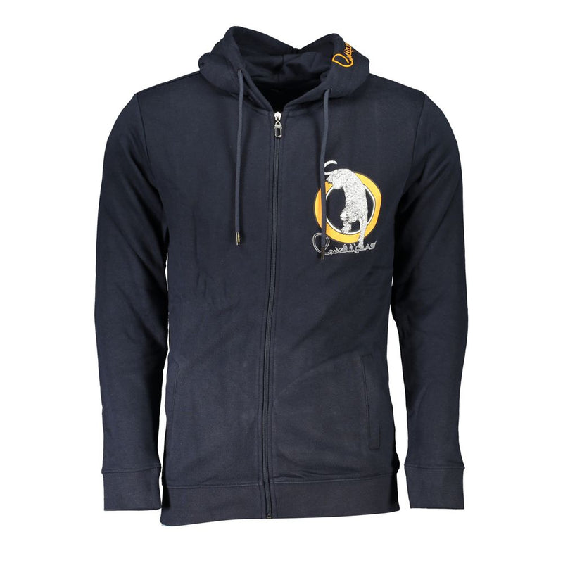 Cavalli Class Blue Cotton Men's Sweater Hoodie