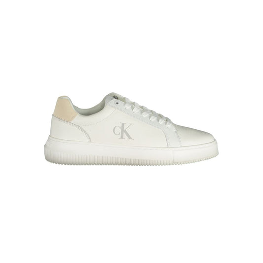 Calvin Klein White Polyurethane Men's Sneaker - ClickThatClicks 
