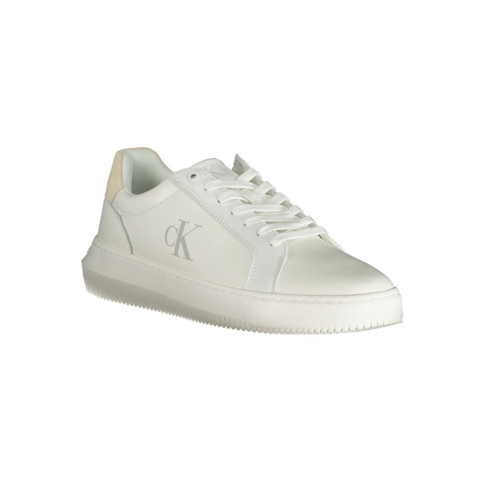Calvin Klein White Polyurethane Men's Sneaker - ClickThatClicks 