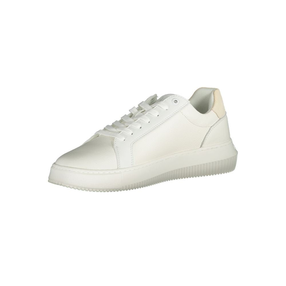 Calvin Klein White Polyurethane Men's Sneaker - ClickThatClicks 
