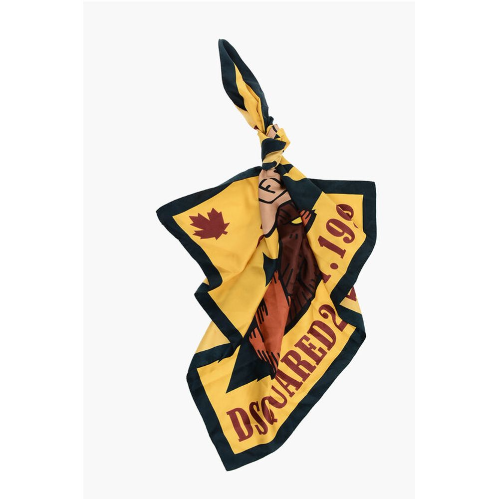 Dsquared² Lucky Bear Printed Silk Foulard