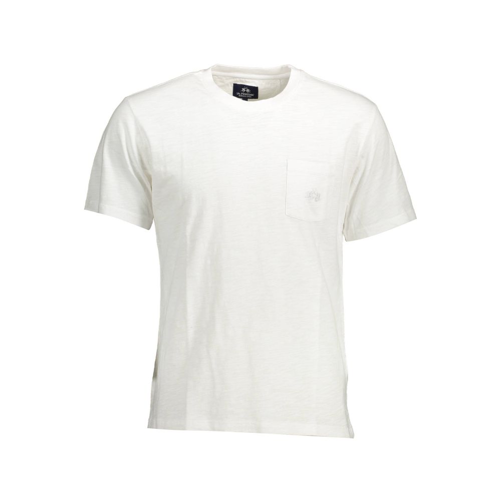 La Martina Bianco Cotton Men T-Shirt - ClickThatClicks 