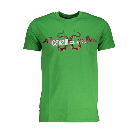 Cavalli Class Verde Cotton Men T-Shirt - ClickThatClicks 