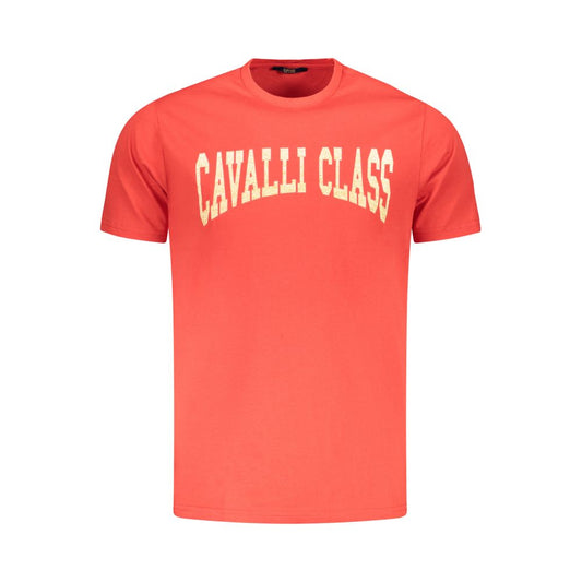 Cavalli Class Rosso Cotton Men T-Shirt - ClickThatClicks 