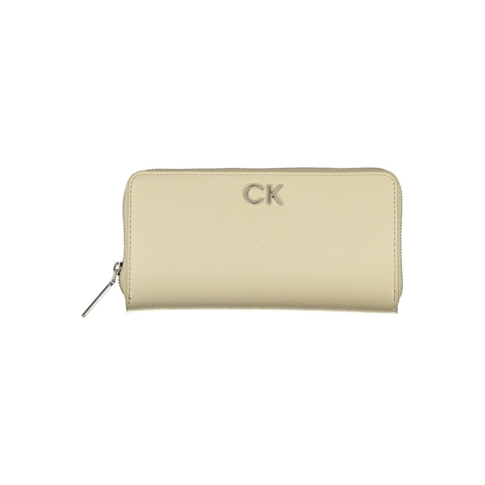 Calvin Klein Beige Polyurethane Women Wallet - ClickThatClicks 