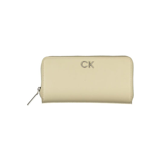 Calvin Klein Beige Polyurethane Women Wallet - ClickThatClicks 
