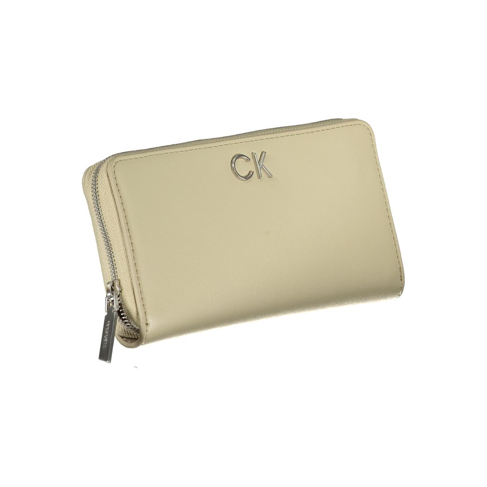 Calvin Klein Beige Polyurethane Women Wallet - ClickThatClicks 