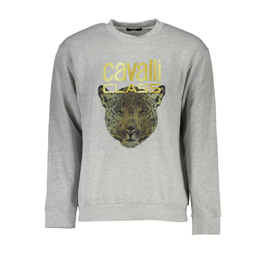 Cavalli Class Gray Cotton Men Sweater - ClickThatClicks 