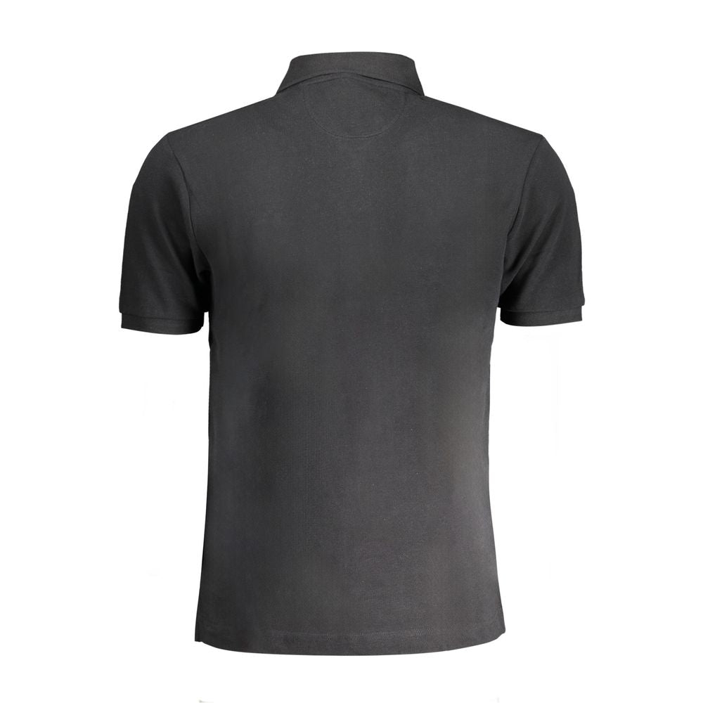 La Martina Black Cotton Men's Polo Shirt - ClickThatClicks 