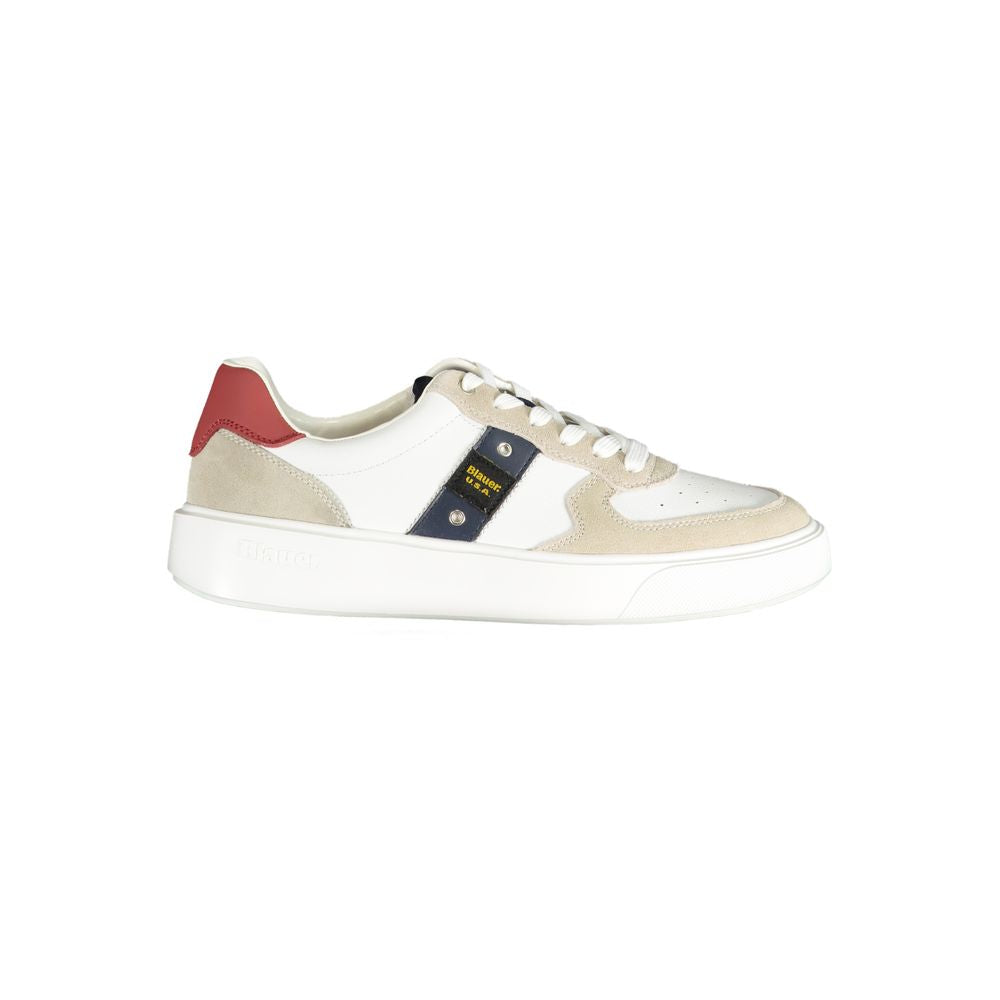 Blauer White Polyurethane Men Sneaker - ClickThatClicks 