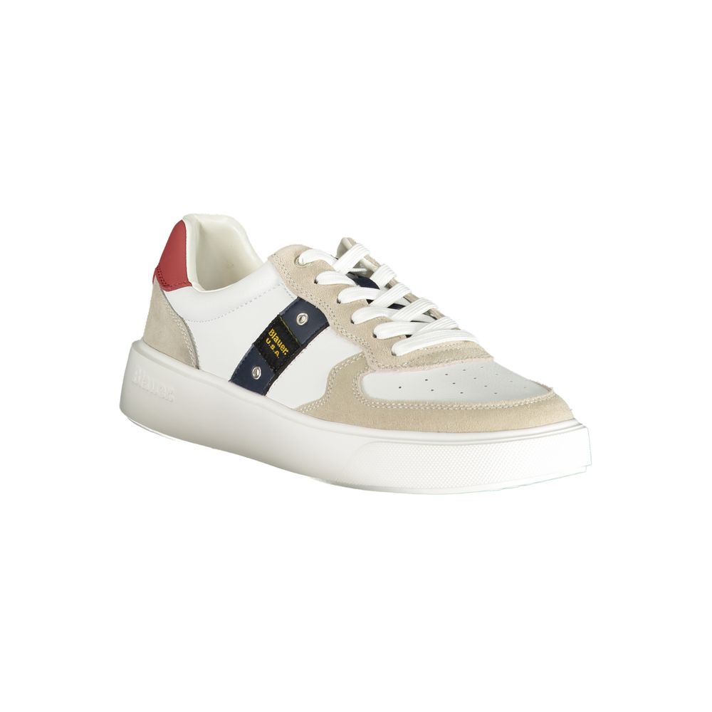 Blauer White Polyurethane Men Sneaker - ClickThatClicks 