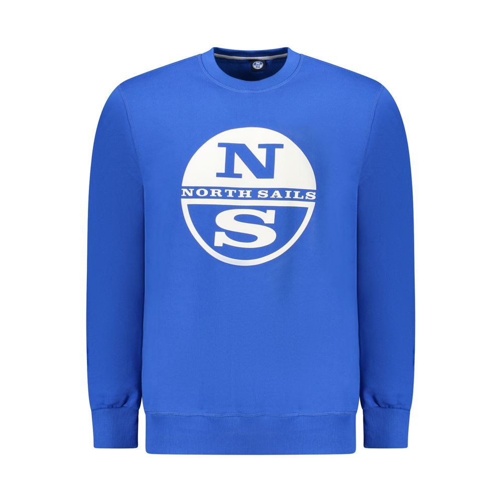 North Sails Blue Cotton Men Sweatshirt - ClickThatClicks 