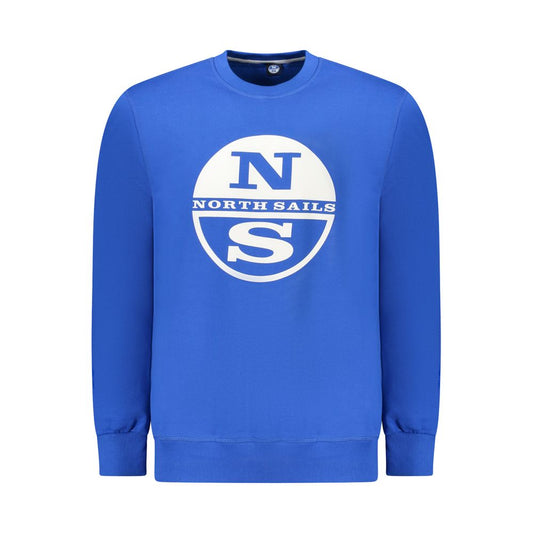 North Sails Blue Cotton Men Sweatshirt - ClickThatClicks 