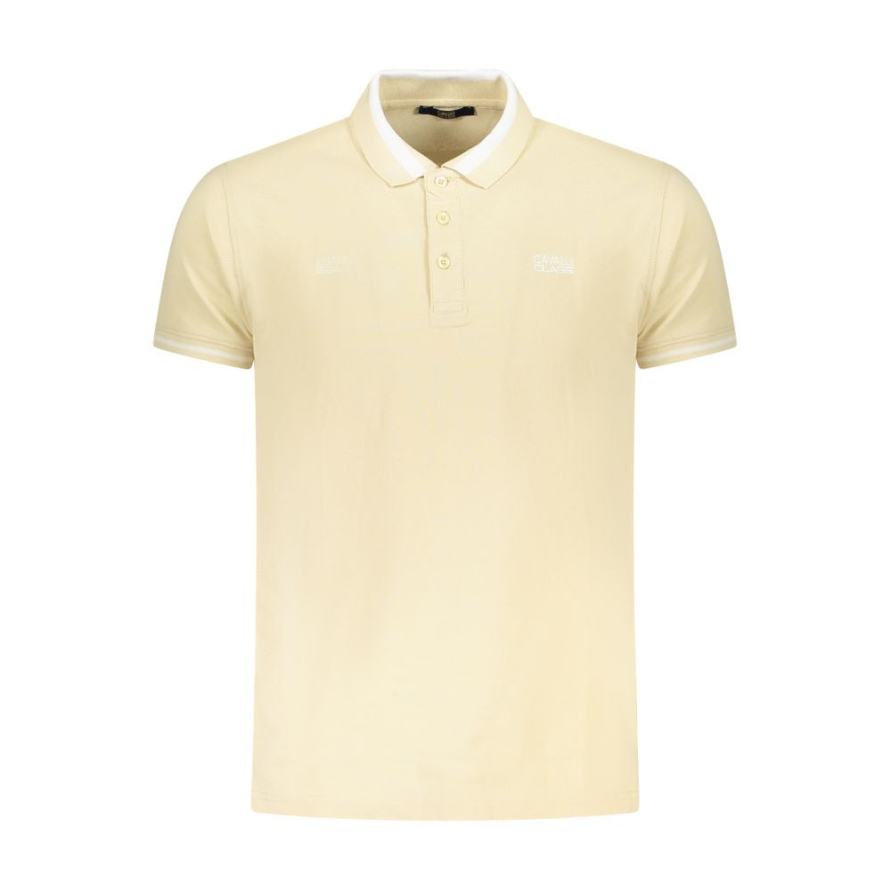 Cavalli Class Beige Cotton Men Polo Shirt - ClickThatClicks 