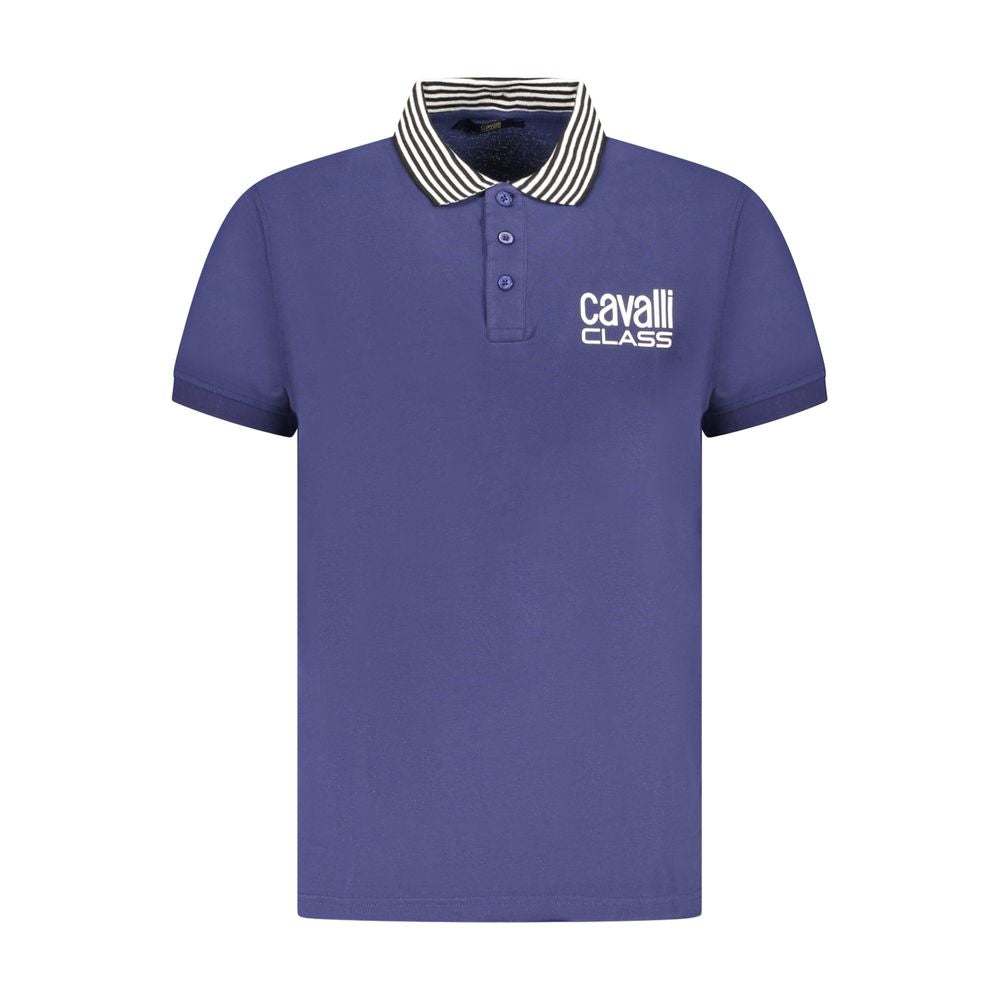 Cavalli Class Blu Cotton Men Polo - ClickThatClicks 