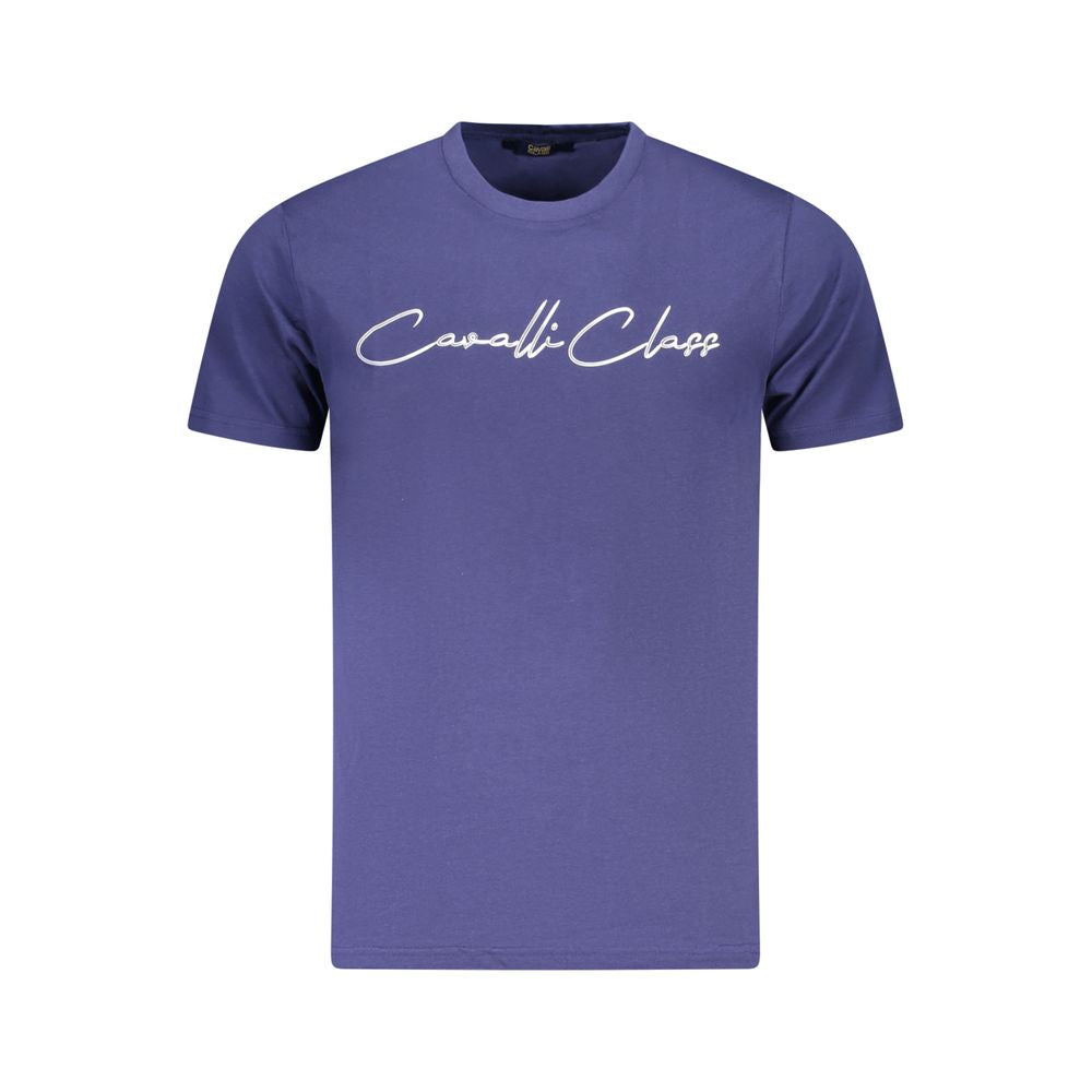 Cavalli Class Blu Cotton Men T-Shirt - ClickThatClicks 