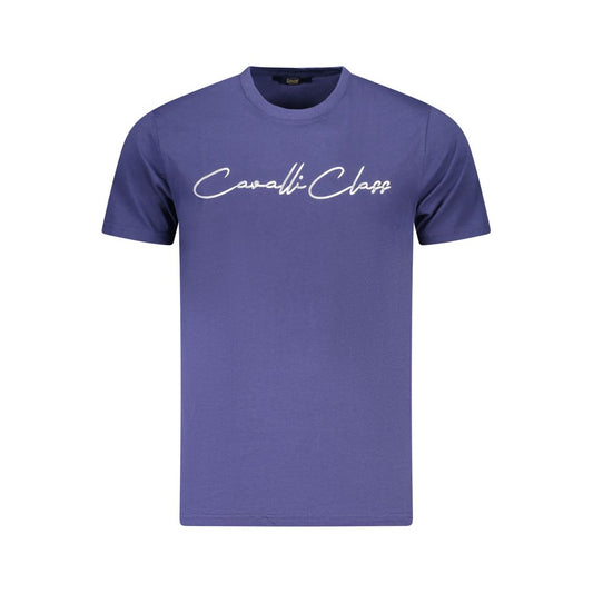 Cavalli Class Blu Cotton Men T-Shirt - ClickThatClicks 
