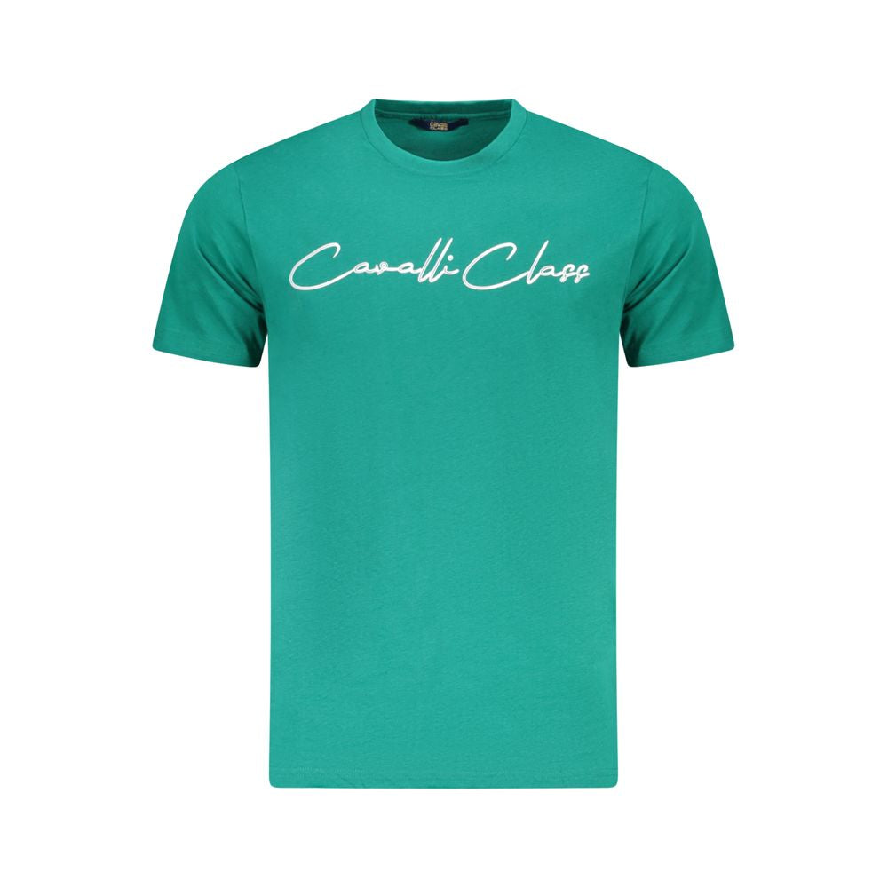 Cavalli Class Verde Cotton Men T-Shirt - ClickThatClicks 