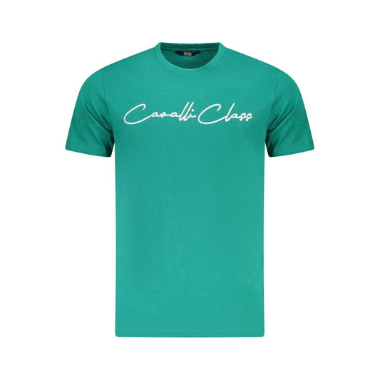 Cavalli Class Verde Cotton Men T-Shirt - ClickThatClicks 