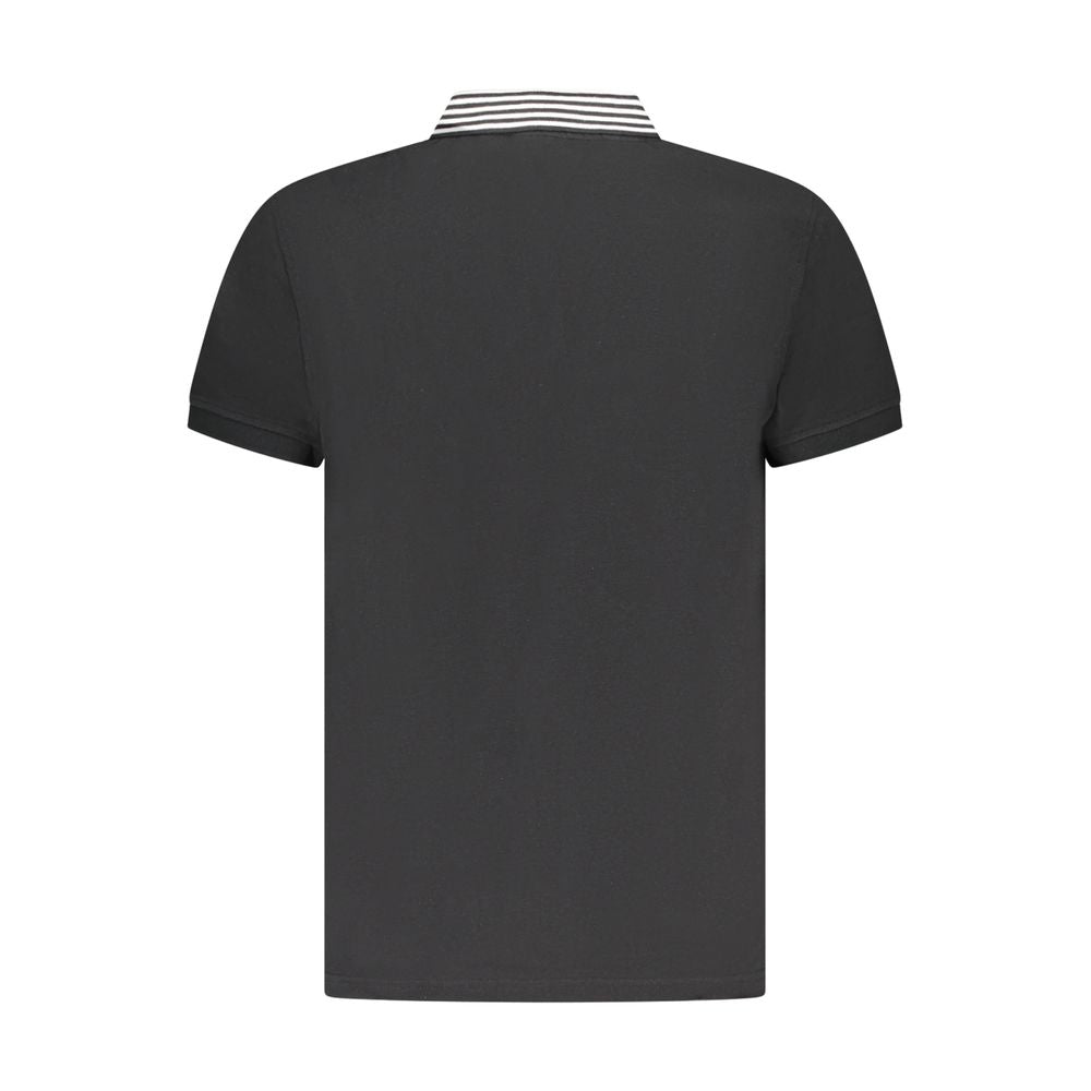 Cavalli Class Black Cotton Men Polo Shirt - ClickThatClicks 