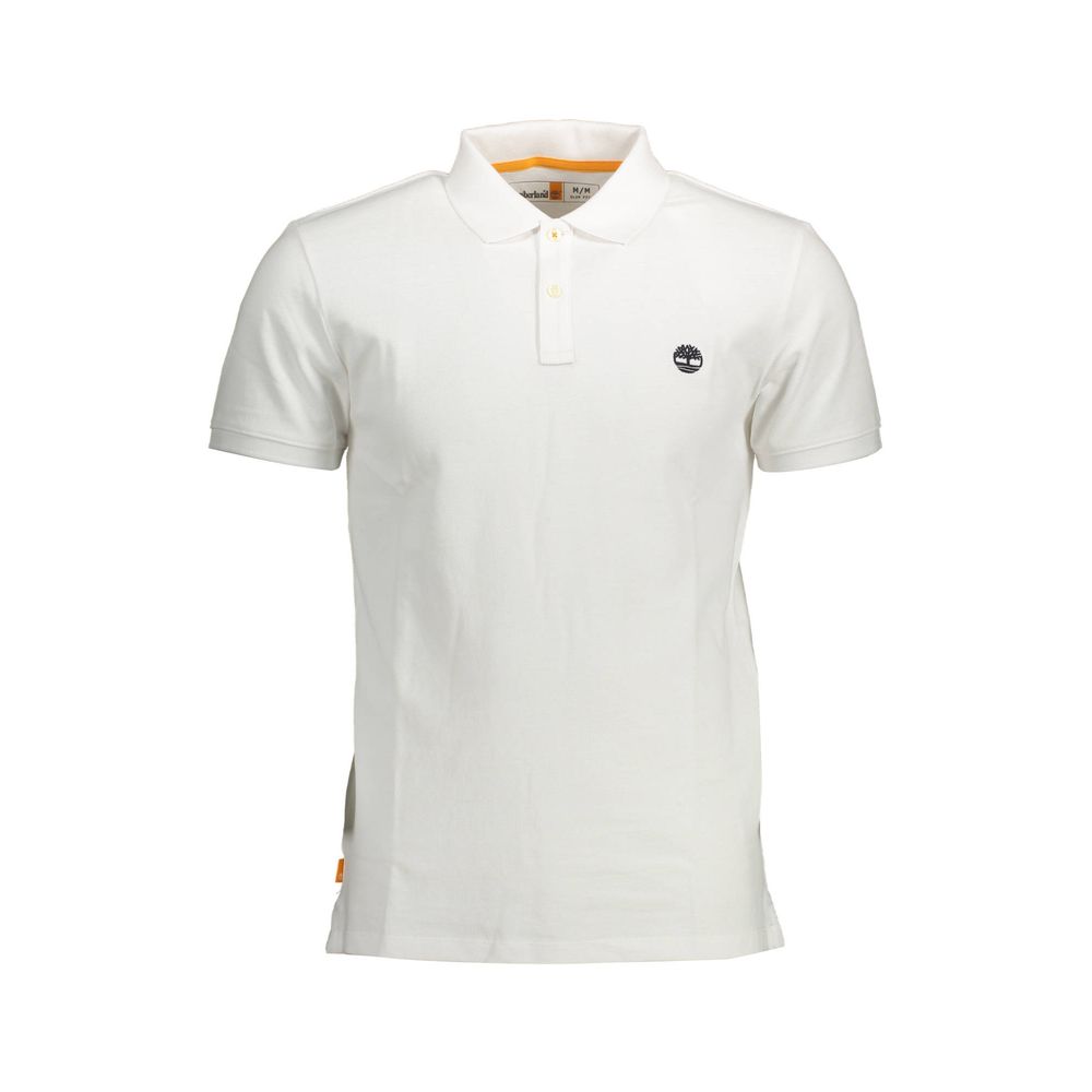 Timberland White Cotton Men Polo Shirt - ClickThatClicks 
