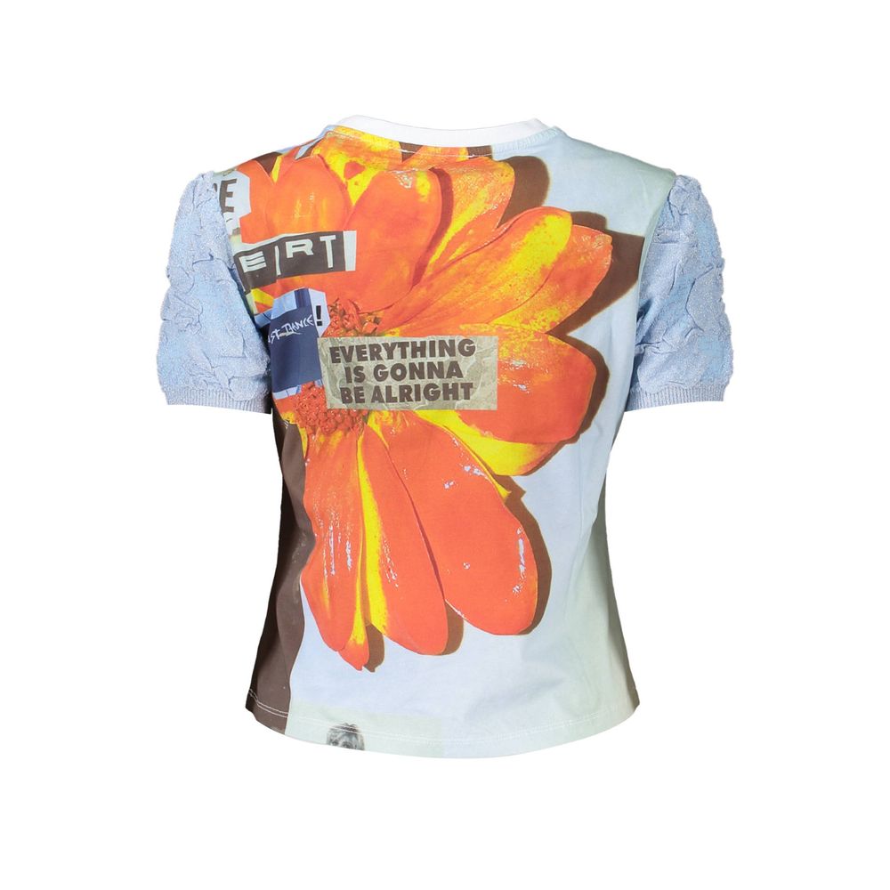 Desigual Azzurro Cotton Women T-Shirt - ClickThatClicks 