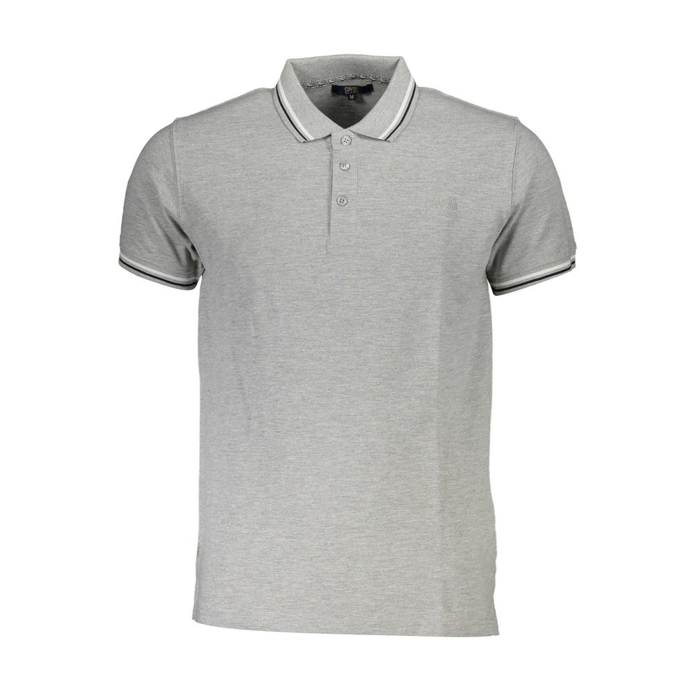 Cavalli Class Grigio Cotton Men Polo - ClickThatClicks 