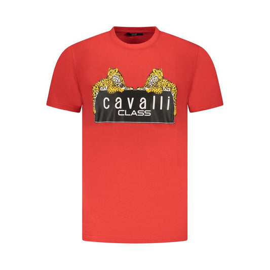 Cavalli Class Rosso Cotton Men T-Shirt - ClickThatClicks 