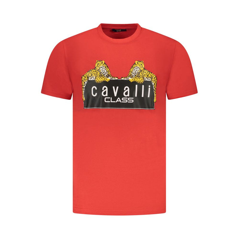 Cavalli Class Red Cotton Men T-Shirt
