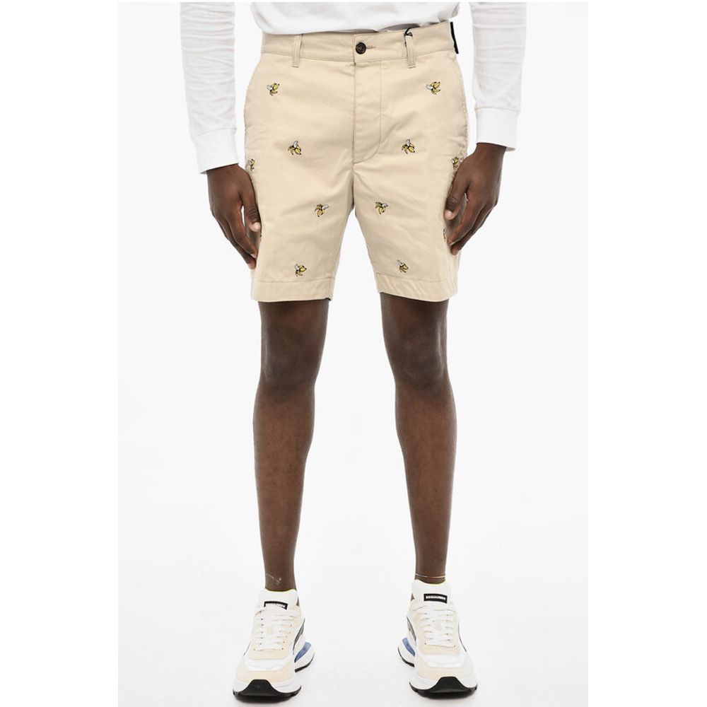 Dsquared² All-Over Embroidered Cotton Twill Cargo Shorts
