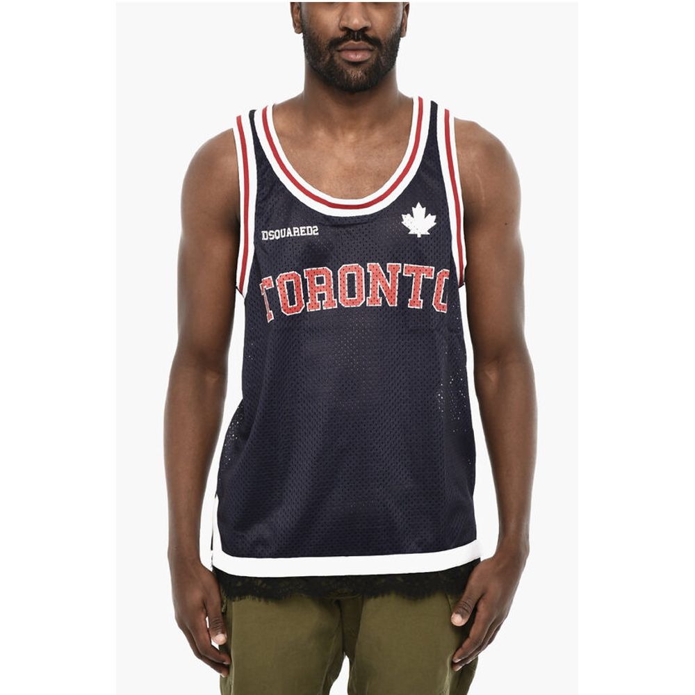 Dsquared² Perforated Tank Top with Contrast Bands