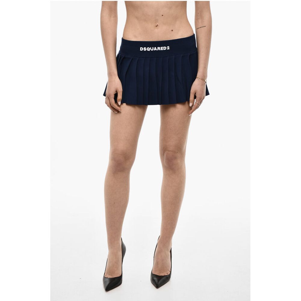 Dsquared² Pleated Skirt With Logoed Band