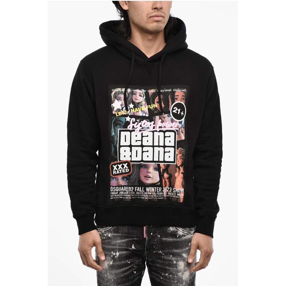 Dsquared² Cotton Hoodie with Maxi Print