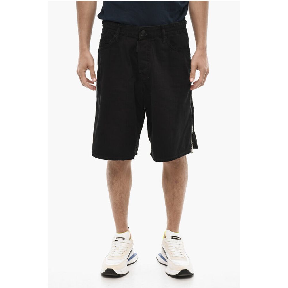 Dsquared² Dark Wash Shorts with Side Zip