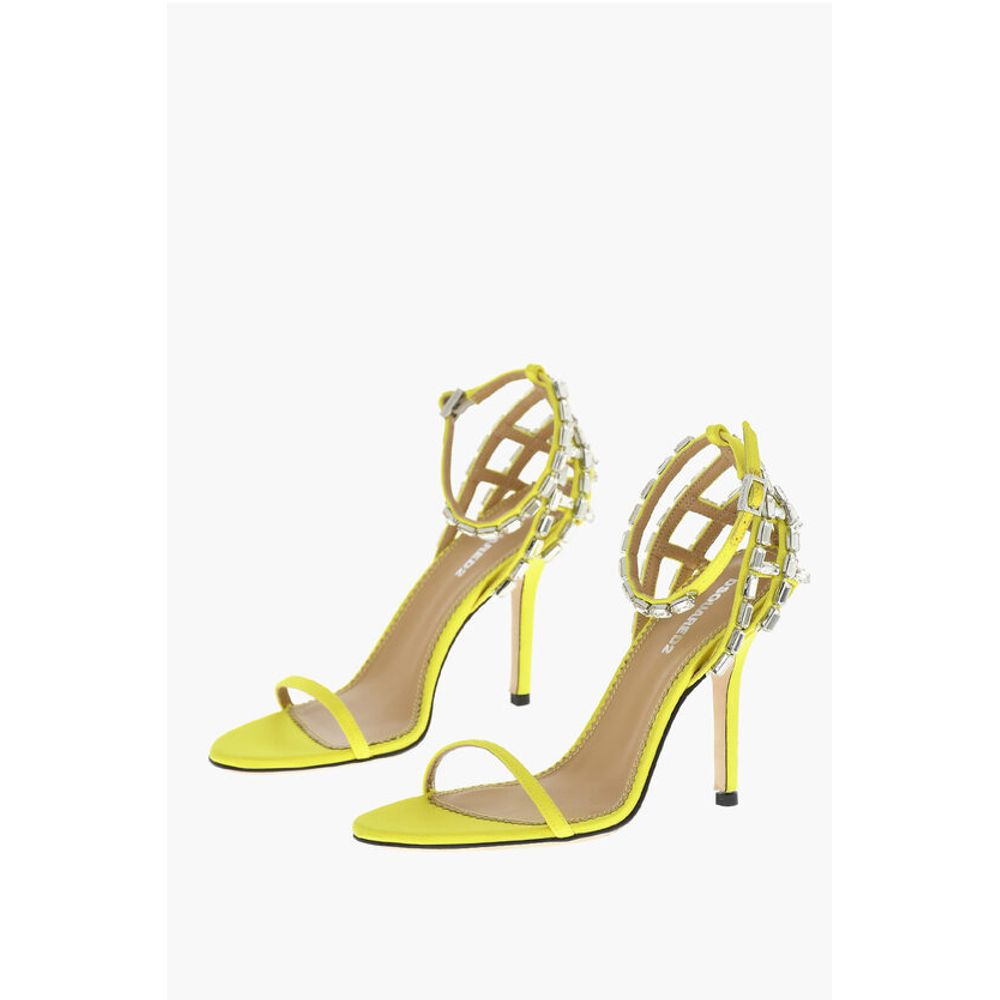 Dsquared² Satin CAGE Sandals Decorated With Rhinestones