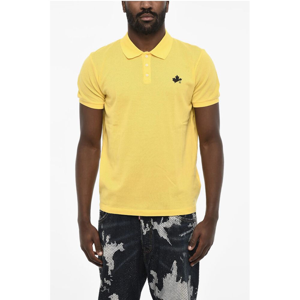 Dsquared² Perforated TENNIS LEAF Polo Shirt with 3 - Buttons