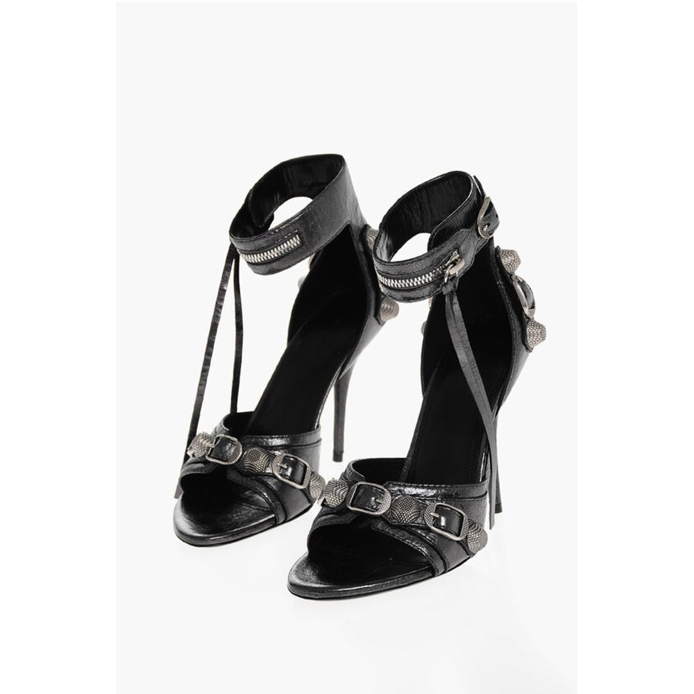Balenciaga Lamè Leather CAGOLE Sandals with Studs 11cm