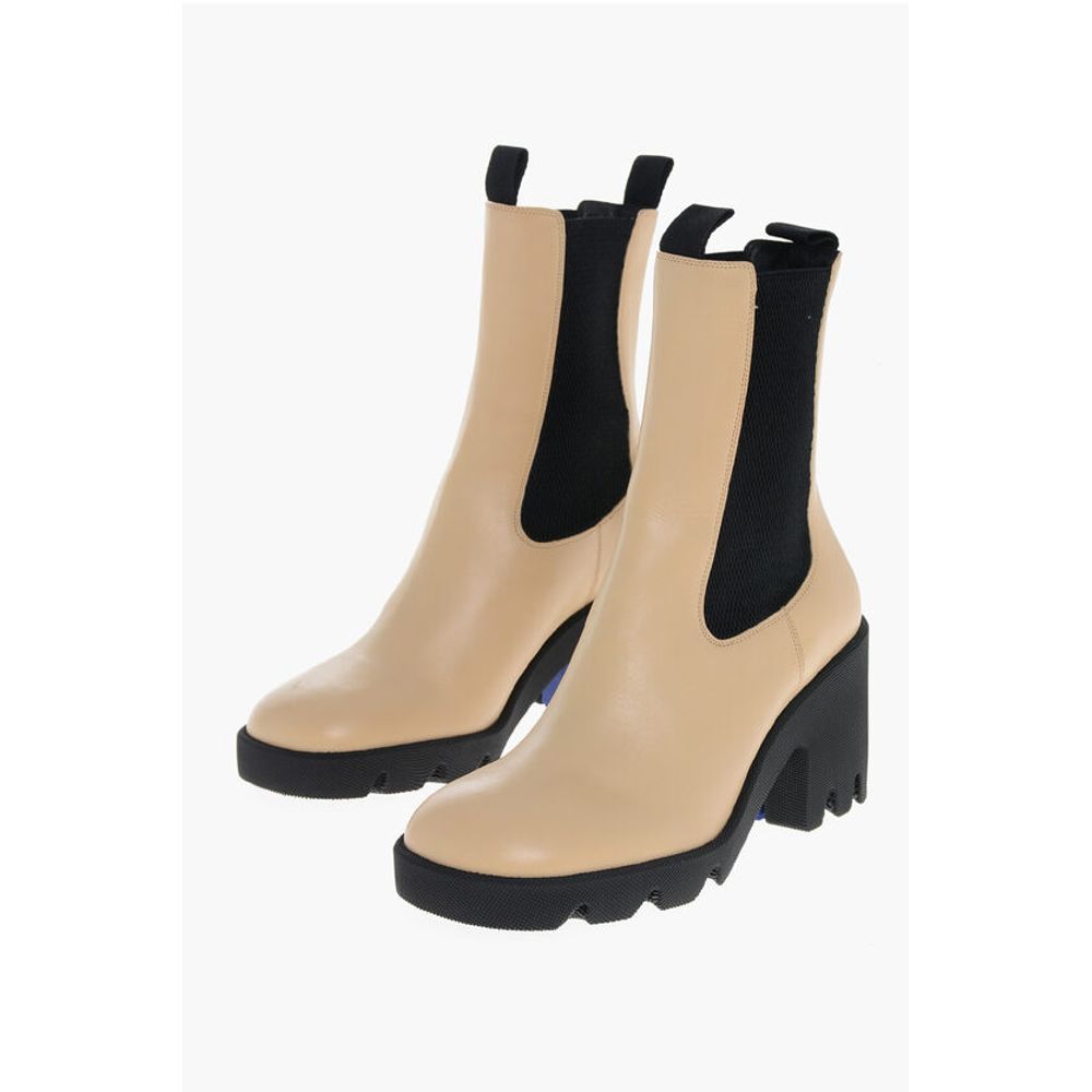 Burberry Leather Chelsea Booties with Carrion Sole 8cm