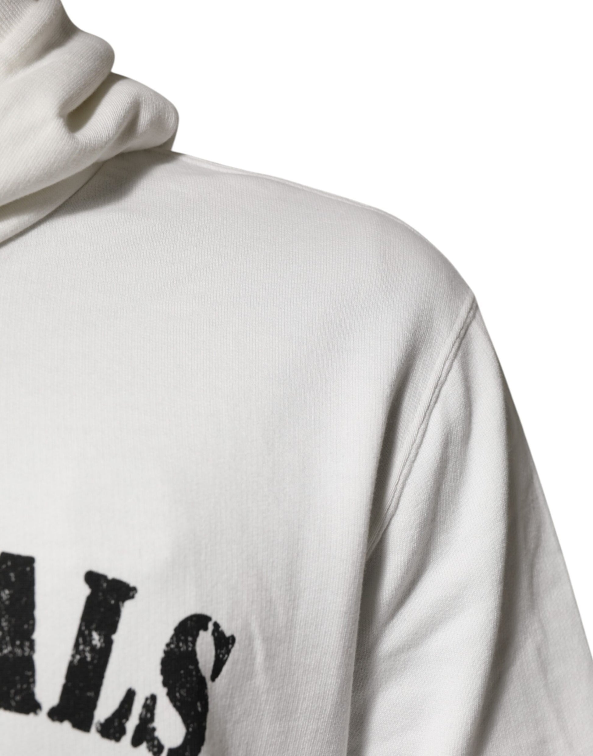 Dolce & Gabbana White Cotton DG ROYAL Print Hooded Sweater - ClickThatClicks 