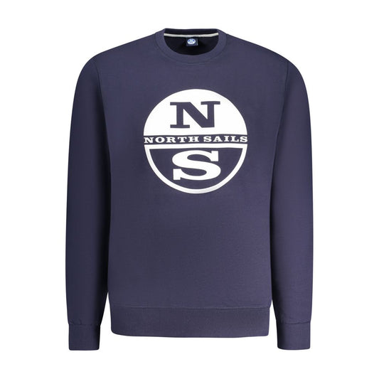 North Sails Blue Cotton Men Sweatshirt - ClickThatClicks 