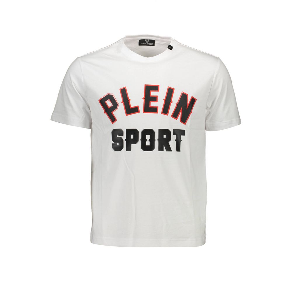 Plein Sport White Cotton Men T-Shirt - ClickThatClicks 