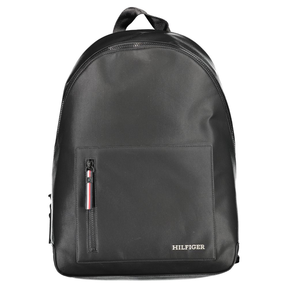 Tommy Hilfiger Black Polyurethane Men's Backpack - ClickThatClicks 