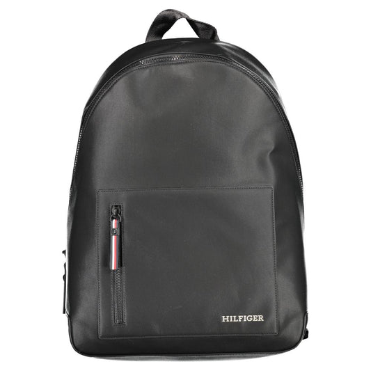 Tommy Hilfiger Black Polyurethane Men's Backpack - ClickThatClicks 
